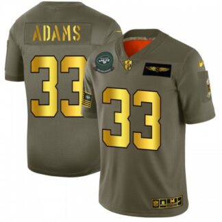 New York New York Jets #33 Jamal Adams NFL Men’s Nike Olive Gold 2019 Salute to Service Limited Jersey