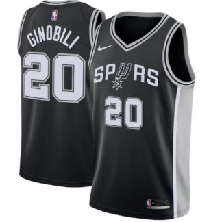 Men's San Antonio Spurs Manu Ginobili #20 Nike Black 2020/21 Swingman Jersey - Icon Edition