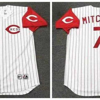 Reds 7 Kevin Mitchell White Throwback Cool Base Jersey