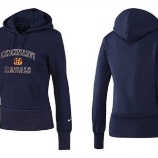 Nike Cincinnati Bengals Team Logo D.Blue Women Pullover Hoodies (2)