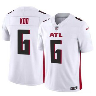 Men & Women & Youth Atlanta Falcons #6 Younghoe Koo White 2023 F.U.S.E. Vapor Untouchable Limited Football Stitched...