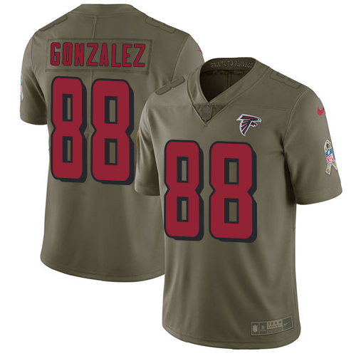 Nike Atlanta Falcons #88 Tony Gonzalez Olive Men’s Stitched NFL Limited 2017 Salute To Service Jersey