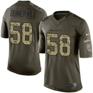 Ravens #58 Elvis Dumervil GreenI Men's Stitched NFL Limited Salute to Service Jersey