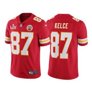 Men's Kansas City Chiefs #87 Travis Kelce Red 2021 Super Bowl LV Stitched NFL Jersey 70HJ