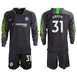 Chelsea #31 Green Black Goalkeeper Long Sleeves Soccer Club Jersey