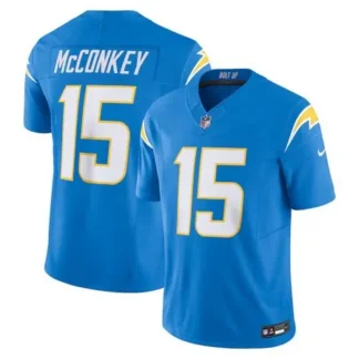Men's Los Angeles Chargers #15 Ladd McConkey Powder Blue Team Vapor F.U.S.E. Limited Jersey