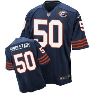 Nike Chicago Bears #50 Mike Singletary Navy Blue Throwback Men’s Stitched NFL Elite Jersey