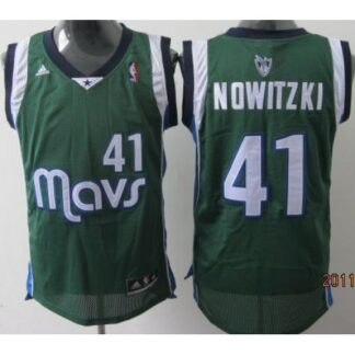 Dallas Mavericks 41 Dirk Nowitzki Green Swingman Jersey Cheap