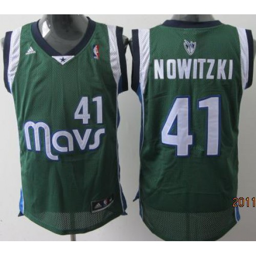Dallas Mavericks 41 Dirk Nowitzki Green Swingman Jersey Cheap